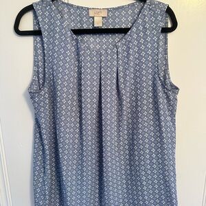 LOFT Blue and White Blouse